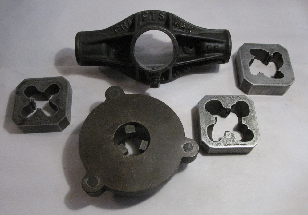 Vintage Craftsman No. 11 BH Pipe Threader, 1/2&Prime;, 3/4&Prime;, 1&Prime; Dies, Adjustable Guide