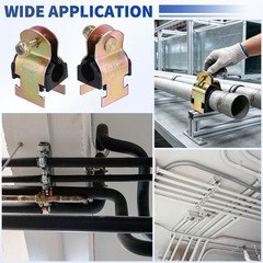 5 Pcs Rubber Cushion Strut Clamps, 5/8&Prime; OD Carbon Steel Pipe Strut Clamp