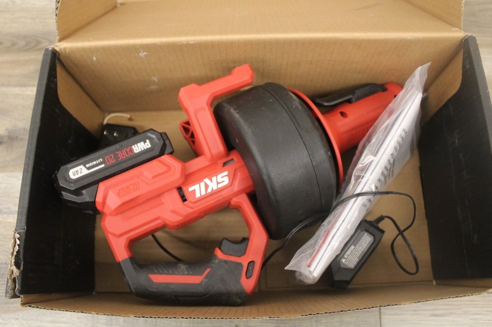 SKIL Power Snake Drain Cleaner Kit 20V 2.0Ah Lithium Battery