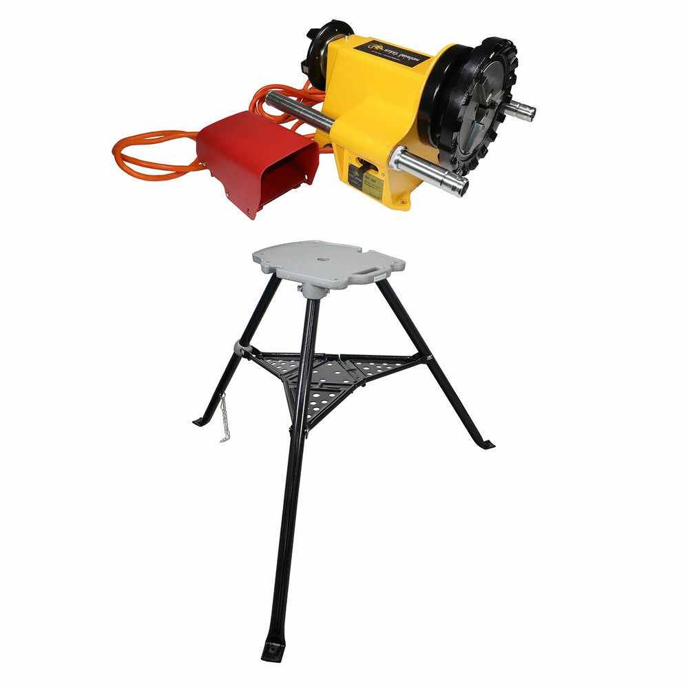 Steel Dragon Tools&reg; 300 Power Drive Pipe Threader & 1206 Stand 41855 42360