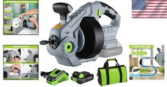20V Electric Drain Auger &ndash; 25Ft Plumbing Snake with Fast-Charging 2.0Ah Battery