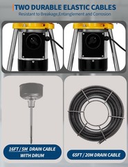 500W Auto-Feed Sewer Snake Auger- Drain Cleaning Machine W/6 Cutters&Steel Cable