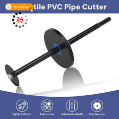 Meaowera PVC Pipe Internal Cutter Set &ndash; 360&deg; Rotating Cutter, 7 inch, Black