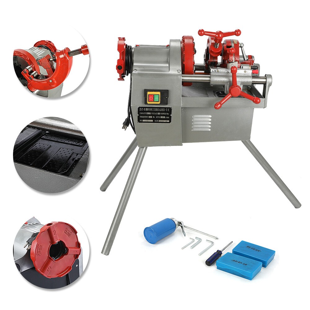 Electric Pipe Threader Pipe Threading Machine 110V 750W 1/2&Prime;-2&Prime; Threading Cutter