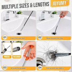 10PCS Drain Snake Kit, 63&Prime; Heavy Duty Plumbing Auger, 60&Prime; Sink Snake Brush, 2&hellip;