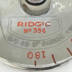 RIDGID NO 358 GEARED RATCHET TUBE BENDER 5/8 16MM OD 3&Prime; 76MM R 180&deg; 35170 USA #2
