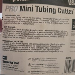 Superior Tools 35078 7/8-Inch O.D. 1/8 TO 7/8 PRO Mini Tubing Cutter
