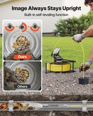 VEVOR Sewer Camera 98 ft Self-Leveling Drain Inspection Camera 4.3&Prime; HD Screen