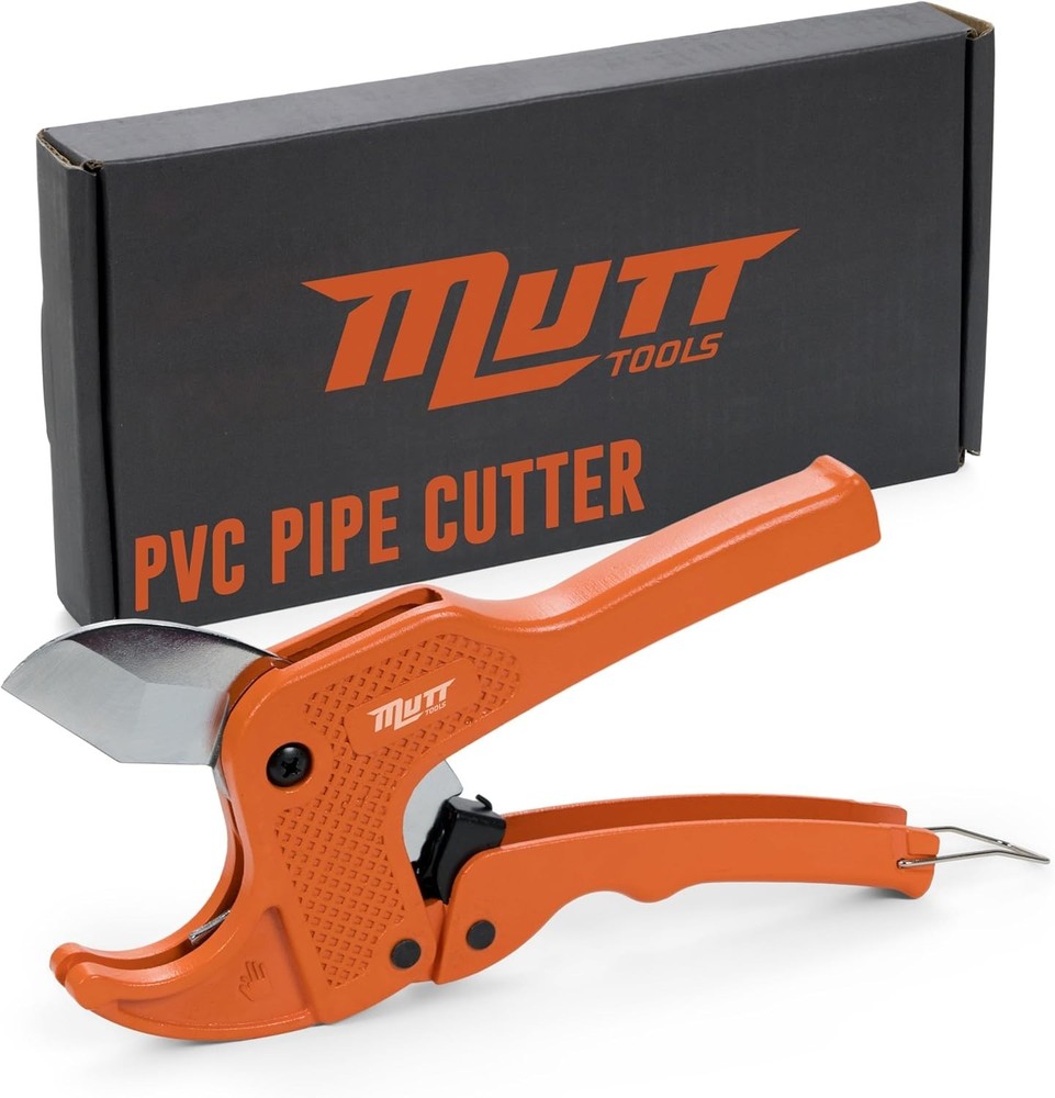 Mutt Tools Professional 1.5&rdquo; PVC Pipe Cutter Tool &ndash; Heavy-Duty Ratcheting Plasti