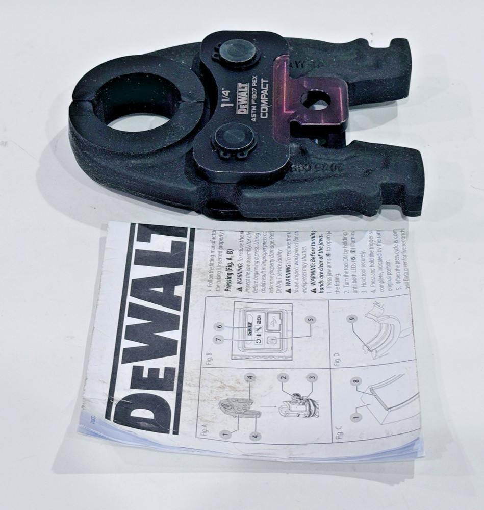 Dewalt 1-1/4&Prime; Compact PEX F1807 Press Jaw, DCE215114