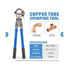 iCrimp IWS-1632AF Copper Press Tool for 1/2&rdquo;, 3/4&rdquo;, 1&rdquo; Viega ProPress Copp&hellip;