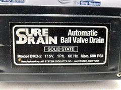 Air Systems BVD-2 Sure Drain Automatic Ball Valve Drain 115V 1Ph 60Hz Max 600 PS