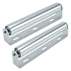 2 Pack Conveyor Long Roller and Bracket Set 10-inch, 1.5-inch Diameter Silver