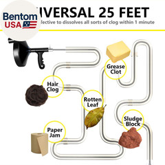 Drain Auger 25 Ft with Gloves, Plumbing Snake Drain Auger Hair Clog Remover, Hea