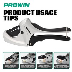 PROWIN Ratcheting PVC Pipe Cutter, 2-1/2&Prime; Capacity with SK5