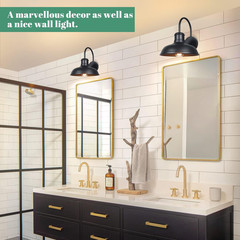 11&Prime; Outdoor Wall Lights, 2-Pack Black Wall Sconces Farmhouse Gooseneck Barn Ligh