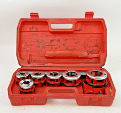 RATCHETING PIPE THREADER TOOL KIT &ndash; NPT type 62 W/ HANDLE, FIVE DIES, HARD CASE
