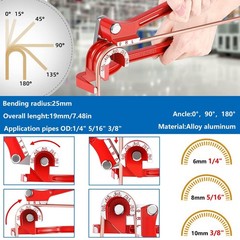 Brake Line Flaring Tool Kit &ndash; 3/16&Prime; & 1/4&Prime; with 25FT Copper Brake Line, 94pcs Fi