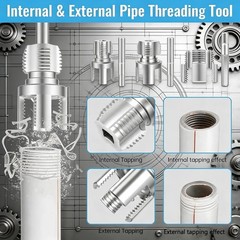 3Pcs Integrated Internal & External Pipe Threading Tool, Pipe Tapping and Thread