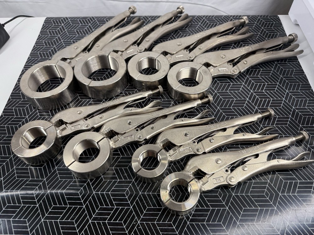 Set Of 8 IPS Cold Ring Clamp Tools &ndash; 2 Each: 2&rdquo; 1.25&rdquo; 1&rdquo; & 3/4&rdquo;