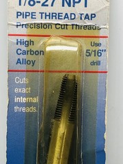 VTG Century Drill 95201 Plug Hand Pipe Thread Tap, 1/8-27 NPT HIGH CARBON ALLOY