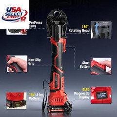 18V Electric Crimping Tool Kit for Copper Pipe with 3 Jaws & Batteries