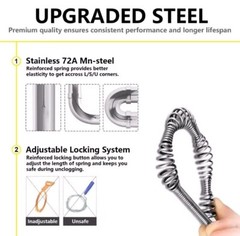 Drainsoon Auger 25 Foot, Plumbing Snake Drain Auger Sink Auger Hair Clog Remover
