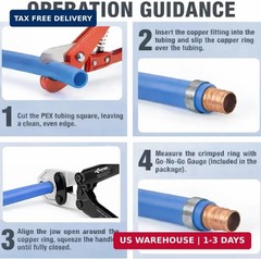 KF CPTEC PEX Crimping Tool Kit for PEX-B Plumbing, Copper Crimp Tool for 1/2 inc