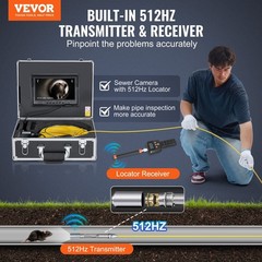 165ft Drain Camera: 512Hz Locator, IP68, 36x Zoom, 12 LED Lights