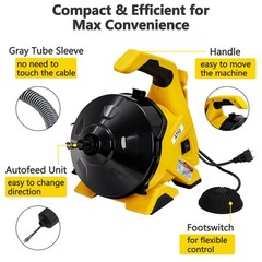 30Ft x 3/10&Prime; Drain Cleaner Machine for 3/4In &ndash; 2In Pipe Drain Auger Sewer Snake