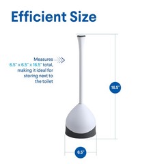 Clorox Toilet Plunger with Hideaway Holder Caddy 1-Pack, White/Grey