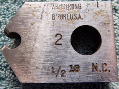 Armstrong Mfg Co. NUMBER 2 Kalorized Adjustable Dies 1/2-13 NC In Box Matched