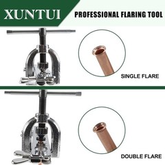 Brake Line Flaring Tool Kit, 3/16&Prime;-5/8&Prime; Double & Single | 7 Adapters, Red Sto&hellip;