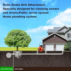 Drain Snake Drill Attachment,Cutter and Auger Set,Used in 50-100FT AC Drain Clea
