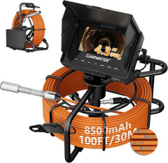100Ft Sewer Camera with DVR, 4.3&Prime; Screen, 32GB Card & 8500mAh Battery