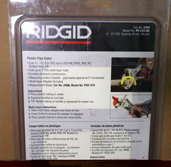 RIGID Cat. No. 23493 Model No. PC-1375 ML Plastic Pipe Cutter (1/8&Prime;OD-1 3/8&Prime;OD)