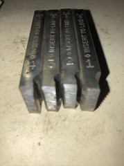 Ridgid Set of (4) 3/8&Prime; &ndash; 16 UNC RH Alloy Steel 500B Bolt Dies 48465 USED