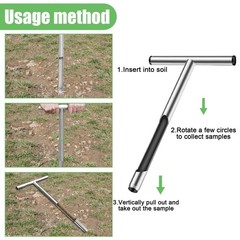 12 Inch Stainless Steel Soil Probe Rod with T Handle, Includes Soil Sample Ki&hellip;
