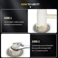 VTWTV 1.5&Prime; Bathtub Drain Remover Tool,Silver Plating Coating 1.5inch, Silver