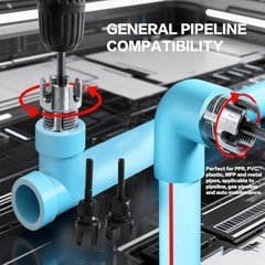 3Pcs PVC Pipe Threader Tool Set &ndash; Dual-Function Internal & External Cutting Kit