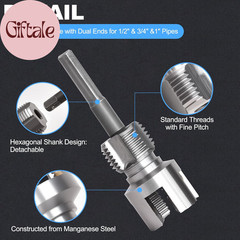 2PCS PVC Pipe Threader Kit &ndash; Dual-Function Internal & External Pipe Threading To