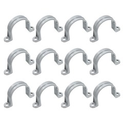 12Pcs 1-1/2 Inch PVC Pipe Straps, 2 Hole Conduit Pipe Clamps Supports, Gray