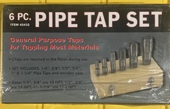 NEW Pittsburgh Pipe Tap Set 6 Pc SAE Carbon Steel Pipe Taps 42432