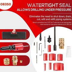 DM3MECH Hot Tapping Machine 08350 Hot Tap Kit Fits NPT Hole Saws and Arbor
