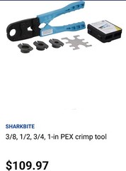 Sharkbite PEX Crimp Kit w/3 Dies & Go/No-go Gauge For 3/8 to 1&Prime; Copper Rings