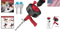 Drill-Compatible 35ft Heavy-Duty Plumbing Snake &ndash; Fast & Easy Clog Removal Tool