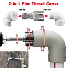4-Piece PVC Pipe Threader Kit, 1/2&Prime; 3/4&Prime; 1&Prime; NPT, Bolt Extractor, Drill Compatibl