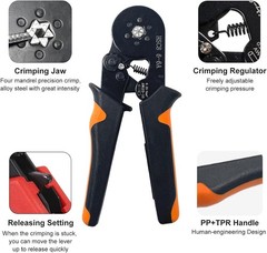 Self-adjustable Ratchet Wire Crimping Tool Kit 201PCS with Ferrule Connectors AW