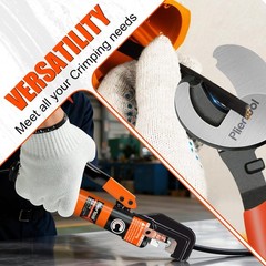 Pliertool 10 Ton Hydraulic Battery Cable Crimper Kit AWG 12-2/0 w/ Cutter