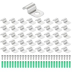 60Pack Stainless Steel Pipe Strap Fit for 3/16in(5mm) Cable U Shape Strap Clamp